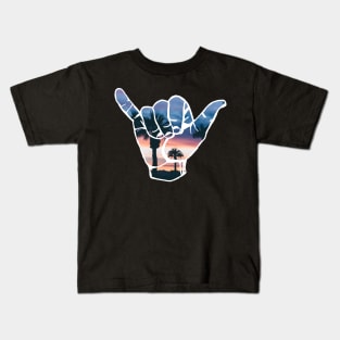 Vibez dark palm tree Kids T-Shirt